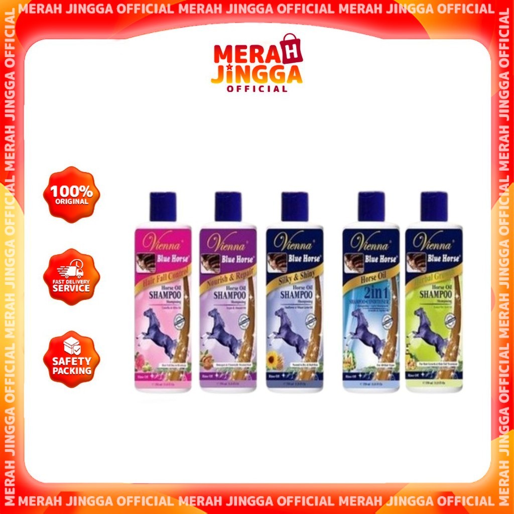 VIENNA Blue Horse Shampoo - Anti Hairfall - Anti Dandruf - Silky & Shiny - 350ml | Merah Jingga Official