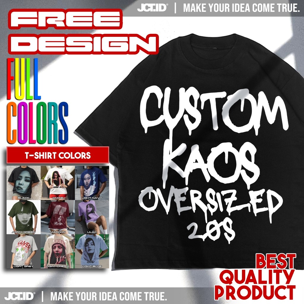 Sablon Kaos Custom Oversized 20s Satuan - JAKARTACUSTOMTEES - Jakarta Custom Tees