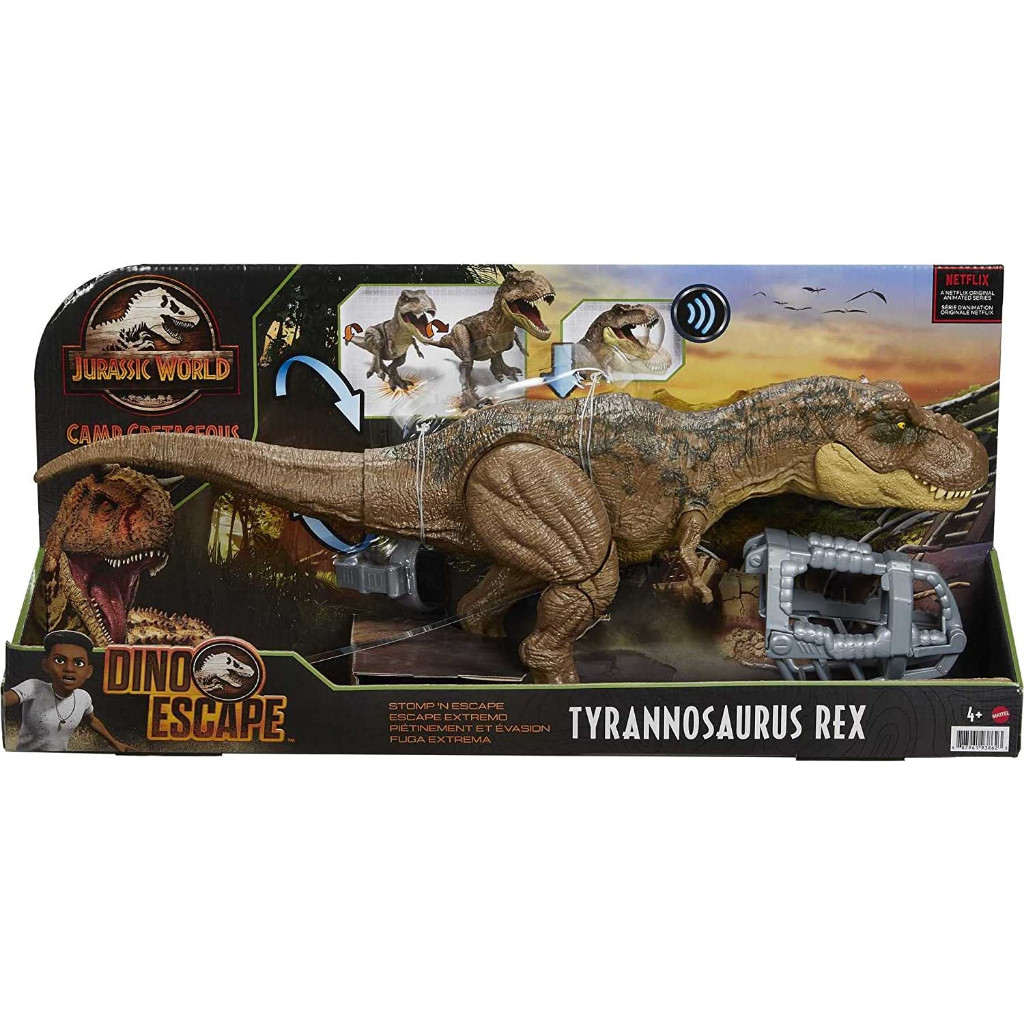 Big Sale Buy 1 Free 1 Jurassic World Camp Cretaceous Dinosaur Toy, Stomp 'N Escape Tyrannosaurus Rex