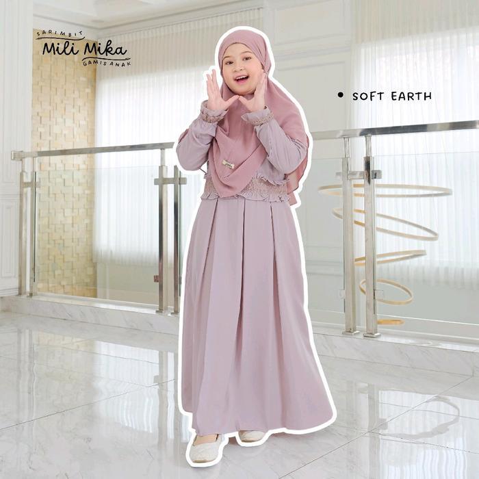 gamis anak sarimbit mili mika by gerai mika | gamis anak set syar'i premium | gamis anak cadar - min