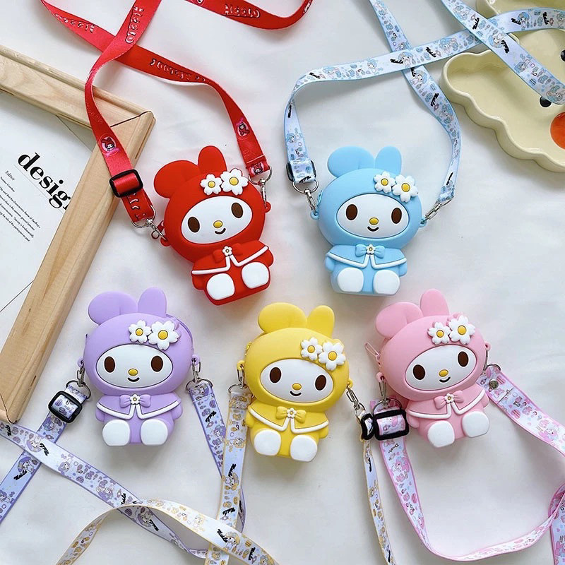LULU PAIYYA | AA84 Tas Selempang Anak Model Jelly Sanrio Melody Rubber Kelinci Bunga Murah Tas Kecil