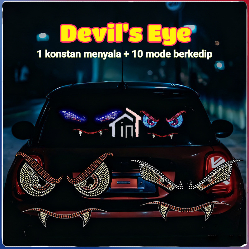 [COD]Lampu LED Animasi Mata Lampu Devil Eye Merk Multi Mode Layar Tampilan LED Tempel Kaca USB Truk 