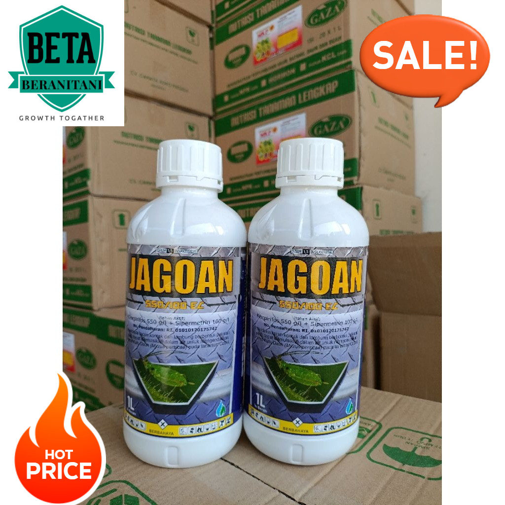 Murah 1 Liter JAGOAN 550 EC Klorpirifos Sipermetrin Pembasmi Kutu di Cabe Kaper Ulat Sundep Wereng p