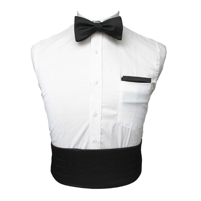 cummerbunds black sabuk tuxedo groom party jas suit with bowtie dasi kupu black dan pocket square ha