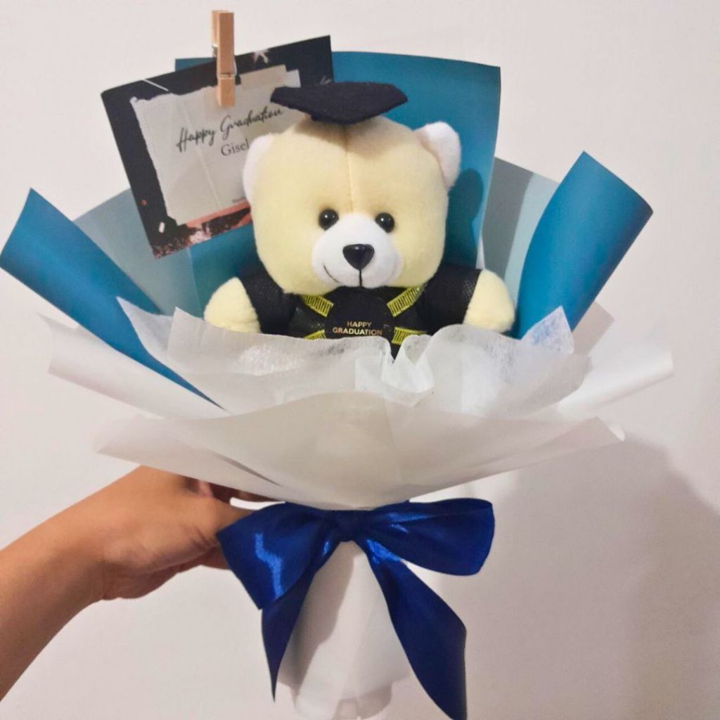 [HOME DECOR] Buket Boneka Wisuda Murah / Bucket Boneka Graduation / Hadiah Wisuda Cowok / Kado Wisud