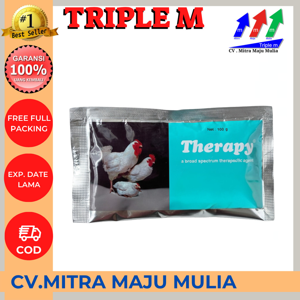 THERAPY 100 GRAM MEDION - Therapy Ayam - Obat Ayam Antibiotik Ayam Obat Crd Koksi Coryza Snot Flu Ay