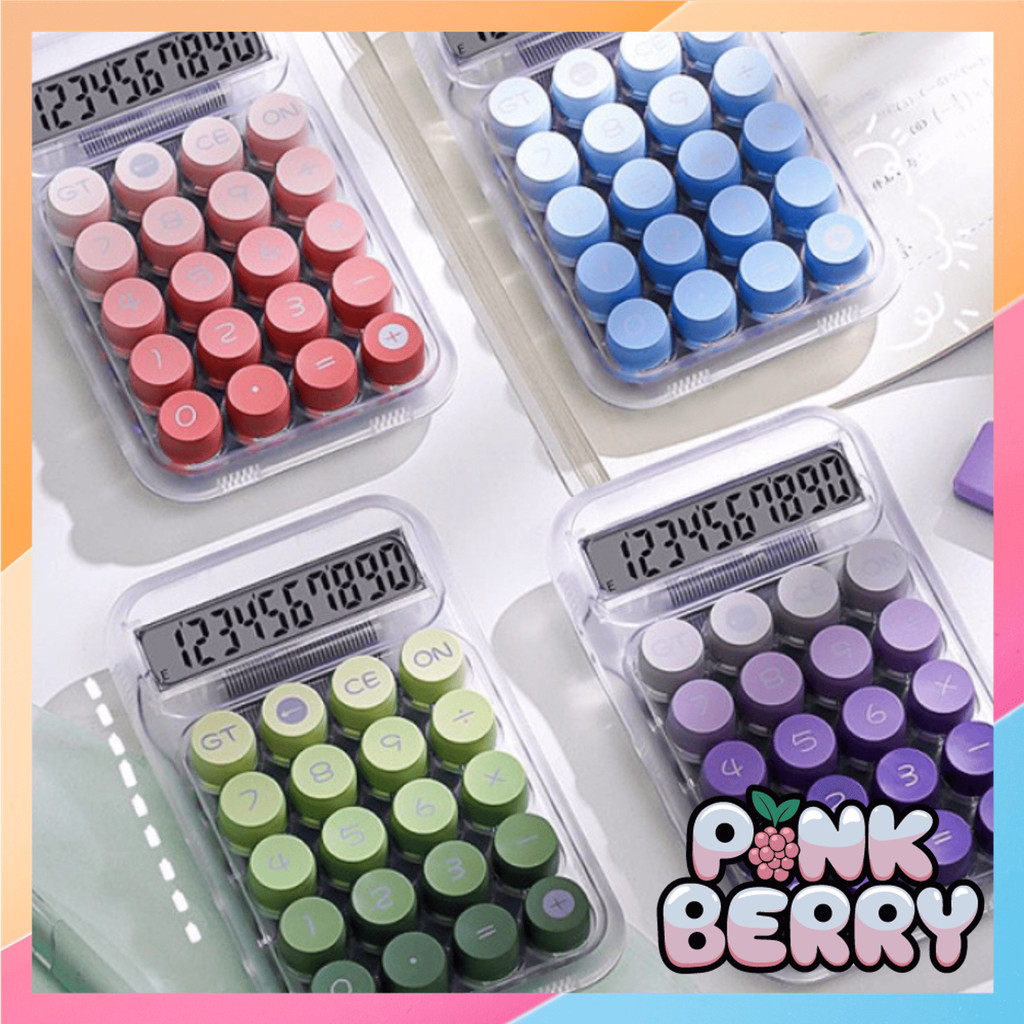 PINK BERRY 6549 Gradient Calculator Calculator Model Transparan Aesthetic Calculator Kalkulator 12 D
