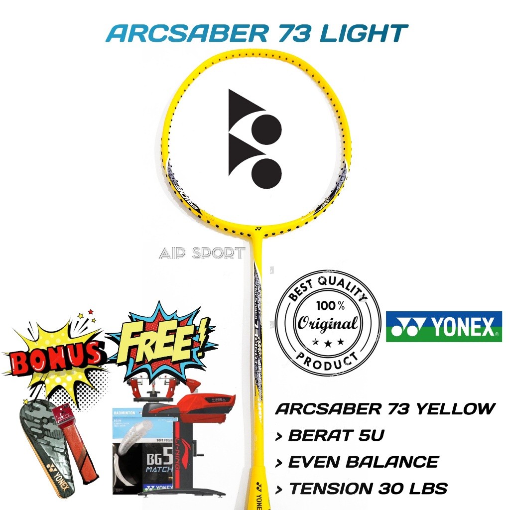 Raket Badminton Yonex Original Arcsaber 73 Light Rudi Hartono