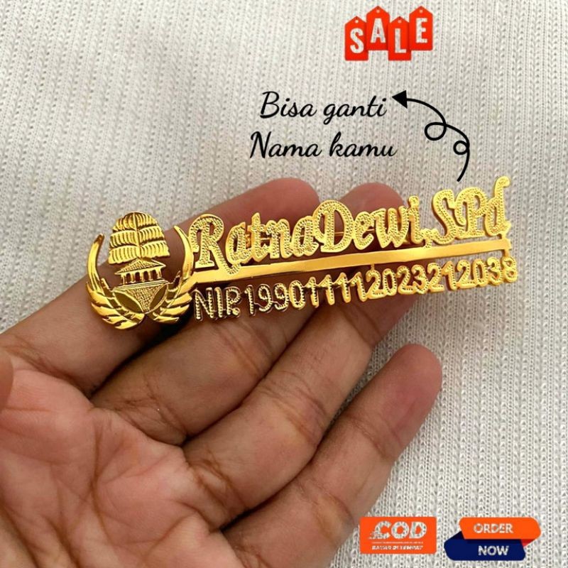 bros nama custom bros nip bros elegant bros lapis emas logo korpri( Beli 1 gratis 1 Cincin)