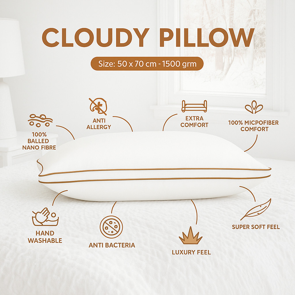 King Rabbit Cloudy Pillow Firm / Bantal Kepala 50x70 cm