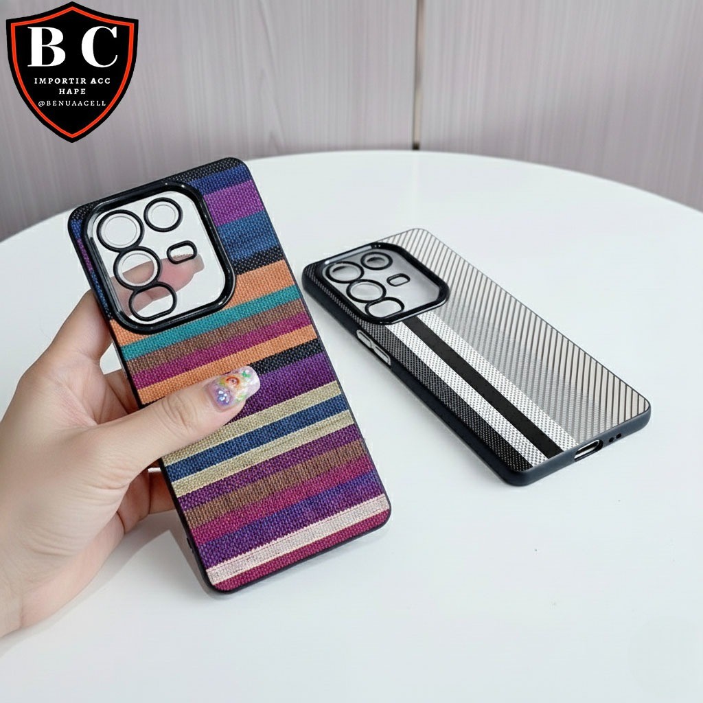 CASE HYBRID MOTIF RAINBOW BLACK WHITE STRIPE FOR IPHONE X XS XR XS MAX -BCM