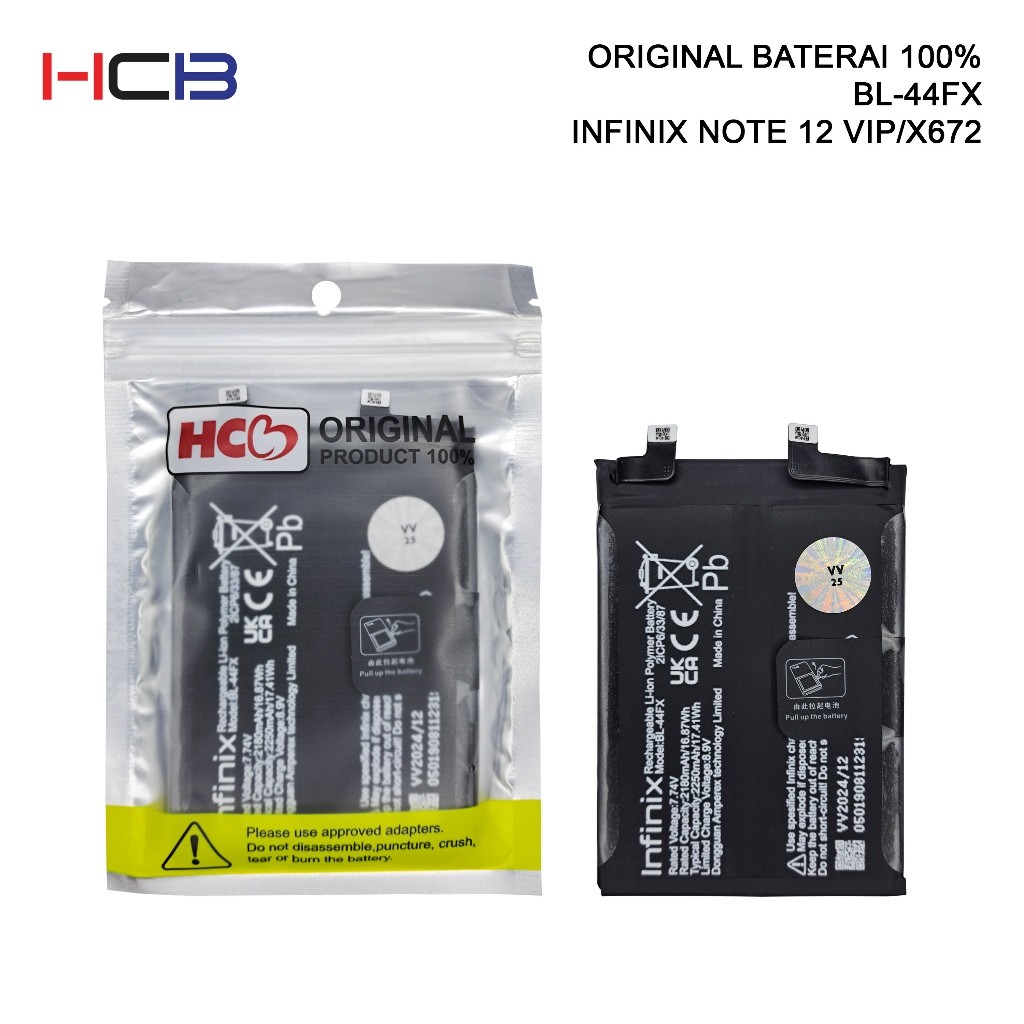BATERAI INFINIX BL-44FX INFINIX NOTE 12 VIP/X672  ORIGINAL 100%