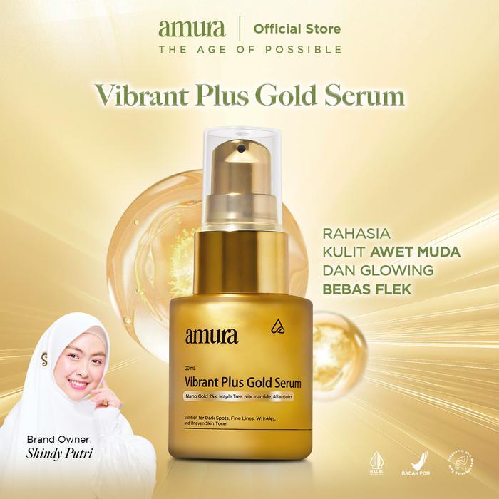 Amura Gold Serum - Mencerahkan Wajah, Memudarkan Noda Hitam & Anti Aging - serum gold