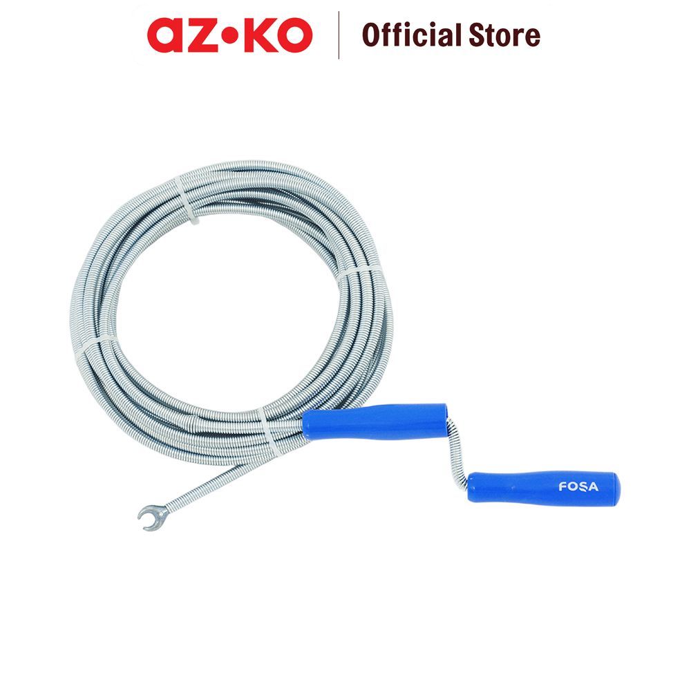 AZKO Fosa 10 mtr Alat Pembersih Pipa Pembuangan - Silver Kawat Saluran Air Drain Snake Alat Pembersi