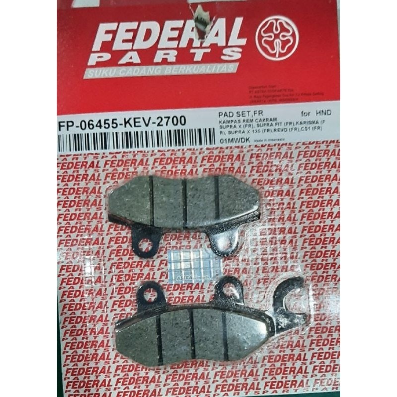 Kampas Rem Depan Supra X federal part
