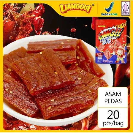 Lianggui Omg lumpia skin Finger strip Tendon Gulungan Kacang Pedas Cemilan Tahu Kering - Cemilan Veg