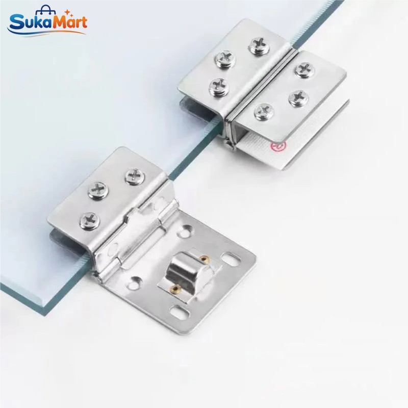 Engsel Pintu Lemari Kaca Paduan Baja Tahan Karat Fungsi Anti Karat Untuk Pintu Kaca Tempered Engsel 