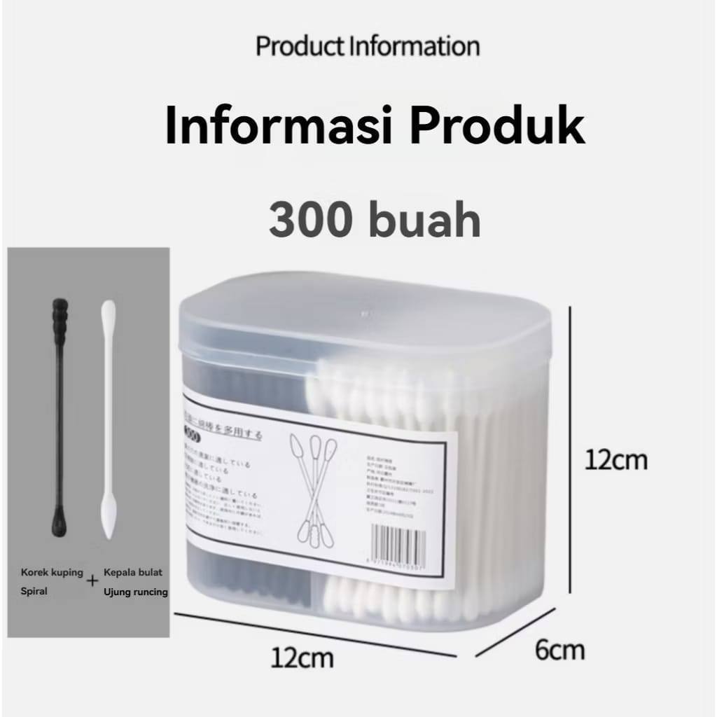 Baby Cotton Buds / Cotton Bud Spiral / Cotton Bud Sendok Isi 200   Pembersih Telinga / Kuping Baby C