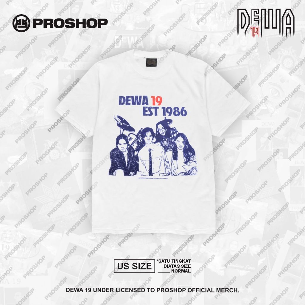 Proshop | Dewa Vintage Photo Dewa19 | Dewa 19 Tshirt | Kaos Pria Kaos Distro | Putih