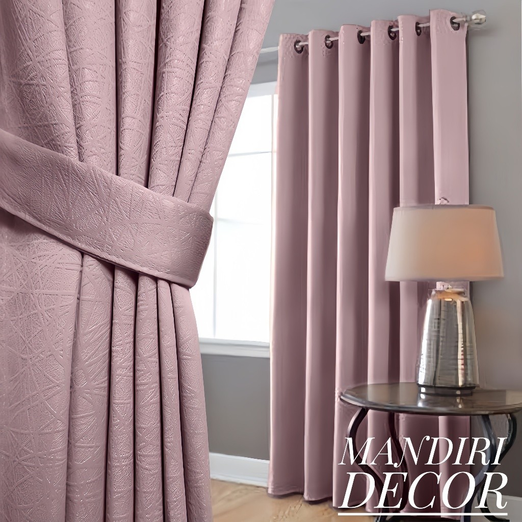 AG - Gorden Polos Tebal Jendela Pintu Minimalis Warna Pink
