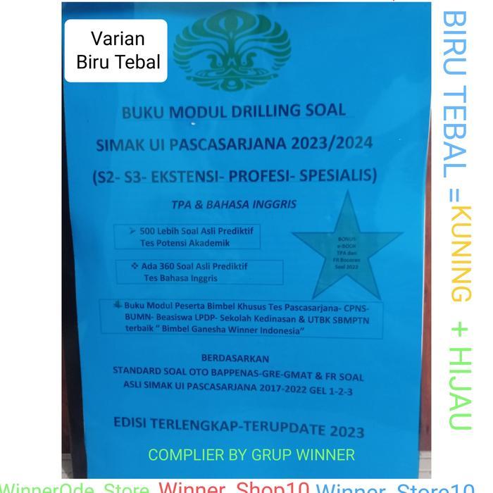 libraryHome Buku Drilling Soal SIMAK UI PASCASARJANA(S2-S3-Profesi-Spesialis) 2021 - Biru Tebal