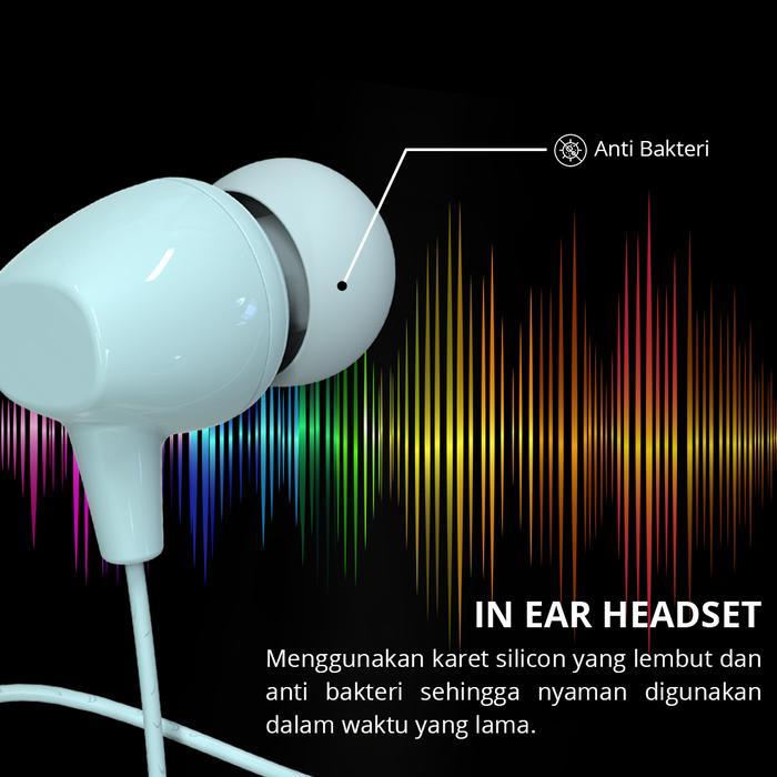 Hippo Earphone Funky Neo Macaroon Super Bass Jack 3.5mm Wired Handsfree Android Original Earbuds Hea