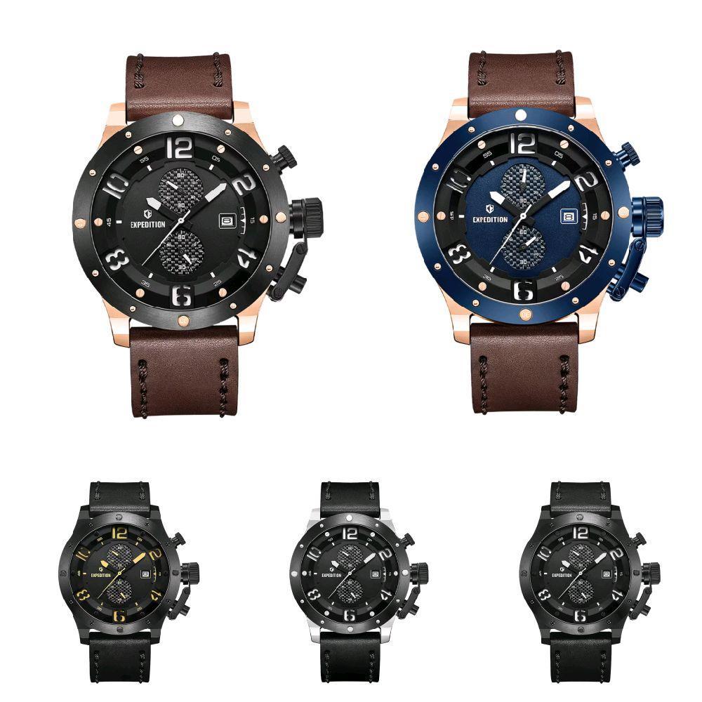 Jam Tangan Pria Expedition 6381 E6381 E 6381 Original kulit  Watches