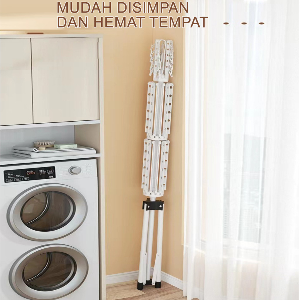 CEO Jemuran Menara Pakaian Portable Baju Bayi 2/3 Tingkat Serbaguna Set Klip Handuk Celana baby