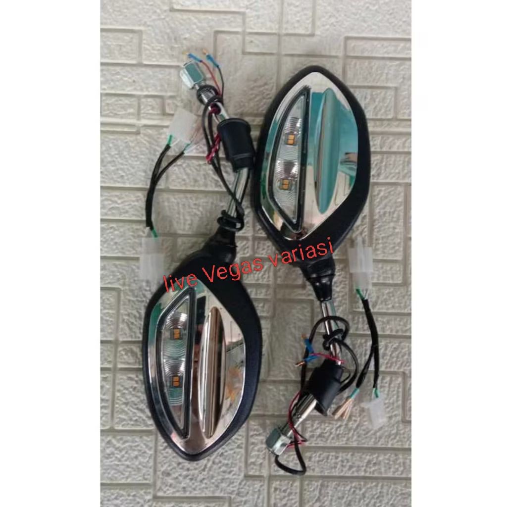 CICISHOP Spion beat lampu sein Vario Led Lampu Sein Bubut 3 Jari Model Beat Universal Untuk Semua Mo