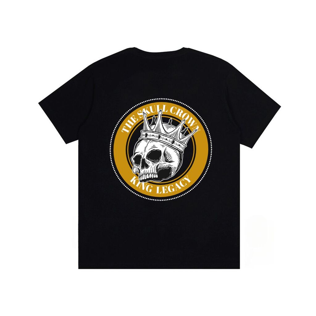5566 T-Shirt Reguler Cotton Combed 24s Tees Unisex Black-King Legacy