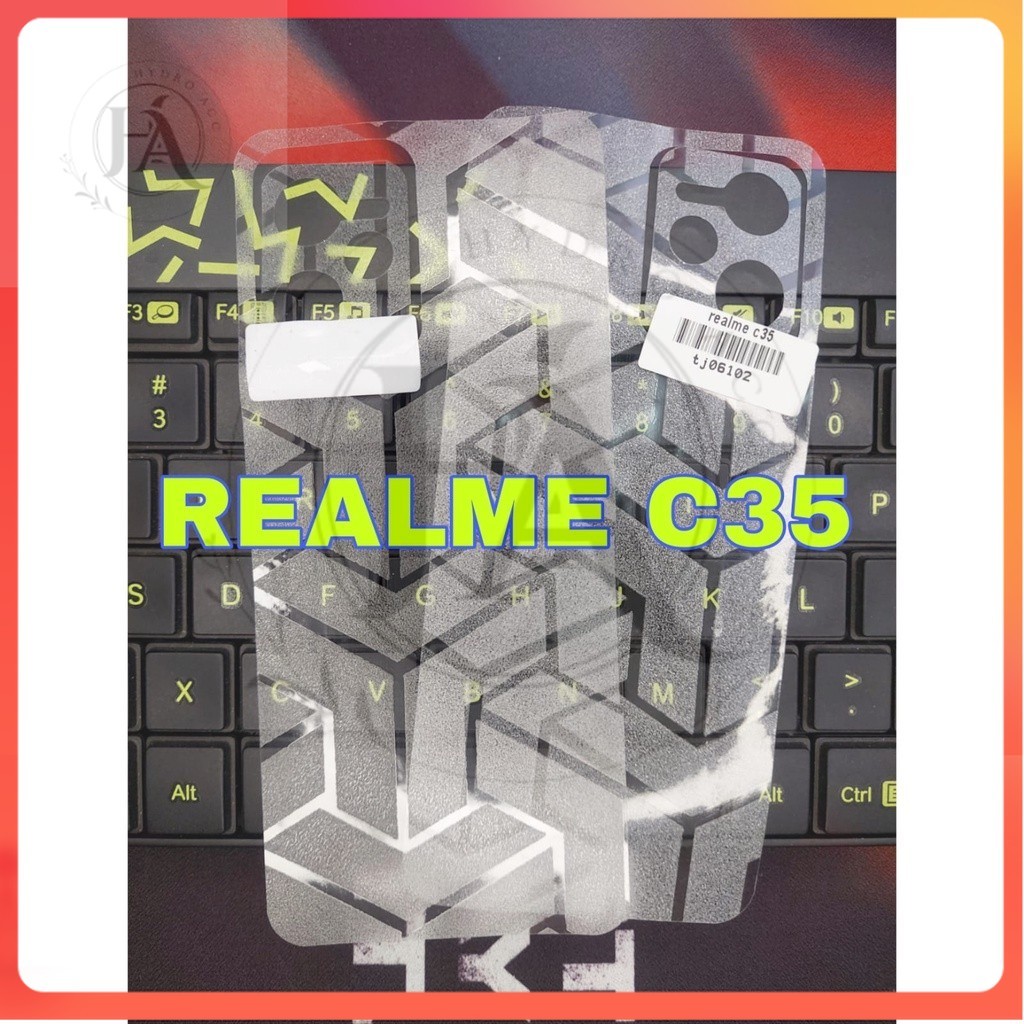 PROMO Skin Carbon Realme C35 Back Skin OPTIMUS Carbon Garskin Pelindung Belakang Handphone