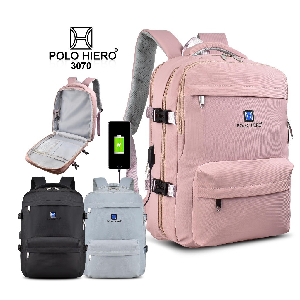 Ransel Importir-Tas Ransel Polo Hiero 3070 Tas Backpack Koper Tas Travel Tas Kerja-Tas Backpack Pria