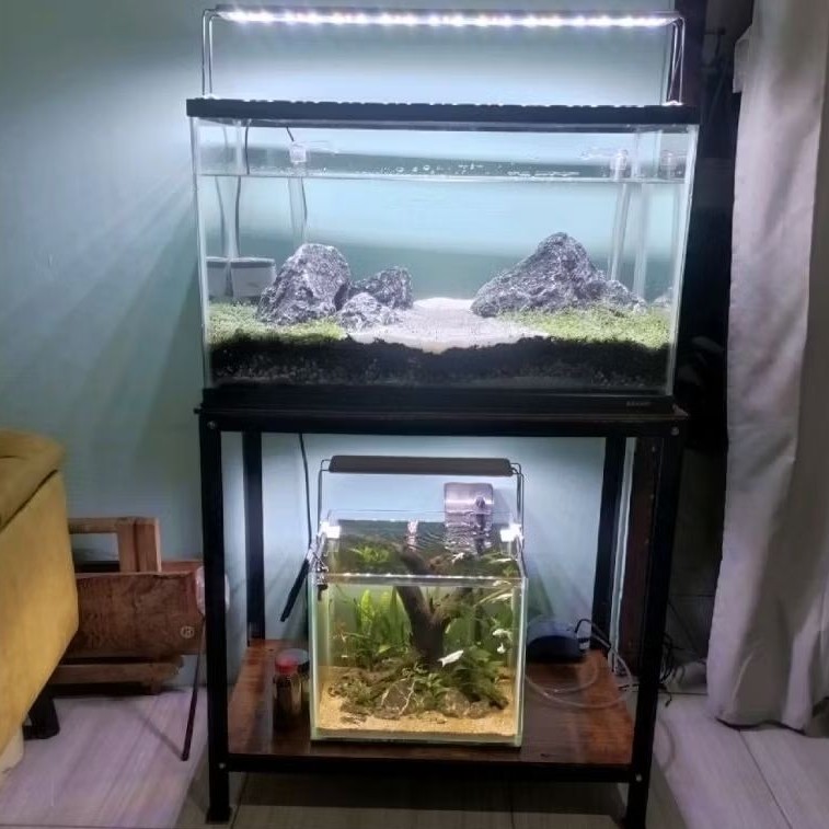KIOSBERTHA OS Rak aquarium P60cm L30cm T60cm  2 susun | rak susun besi | tempat penyimpanan | rak be