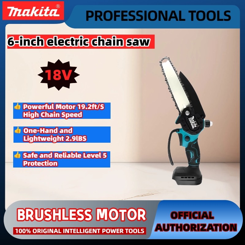 Original Makita Mini Chainsaw 18v  Woodworking with Small Handheld Electric 6-inch Logging Sawzall M