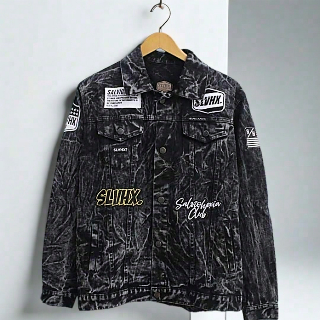 F.W.D Jaket Jeans Distro Original SLVHX Terbaru - Jaket Jeans Pria Keren