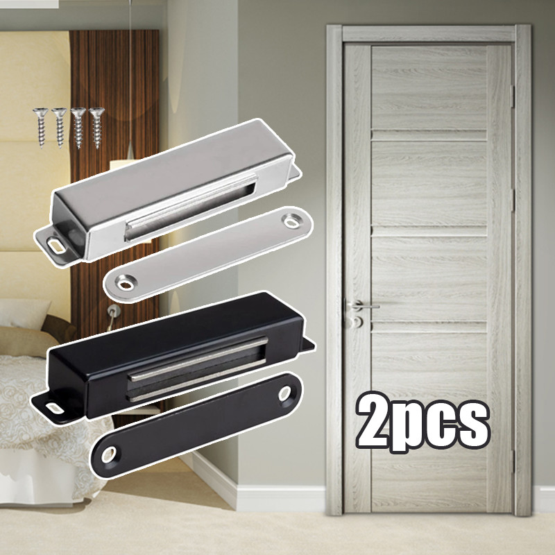2PCS Magnet Pintu Lemari Stainless Steel Magnet Penahan Pintu Lemari Magnetic Strong Pengunci Kabine