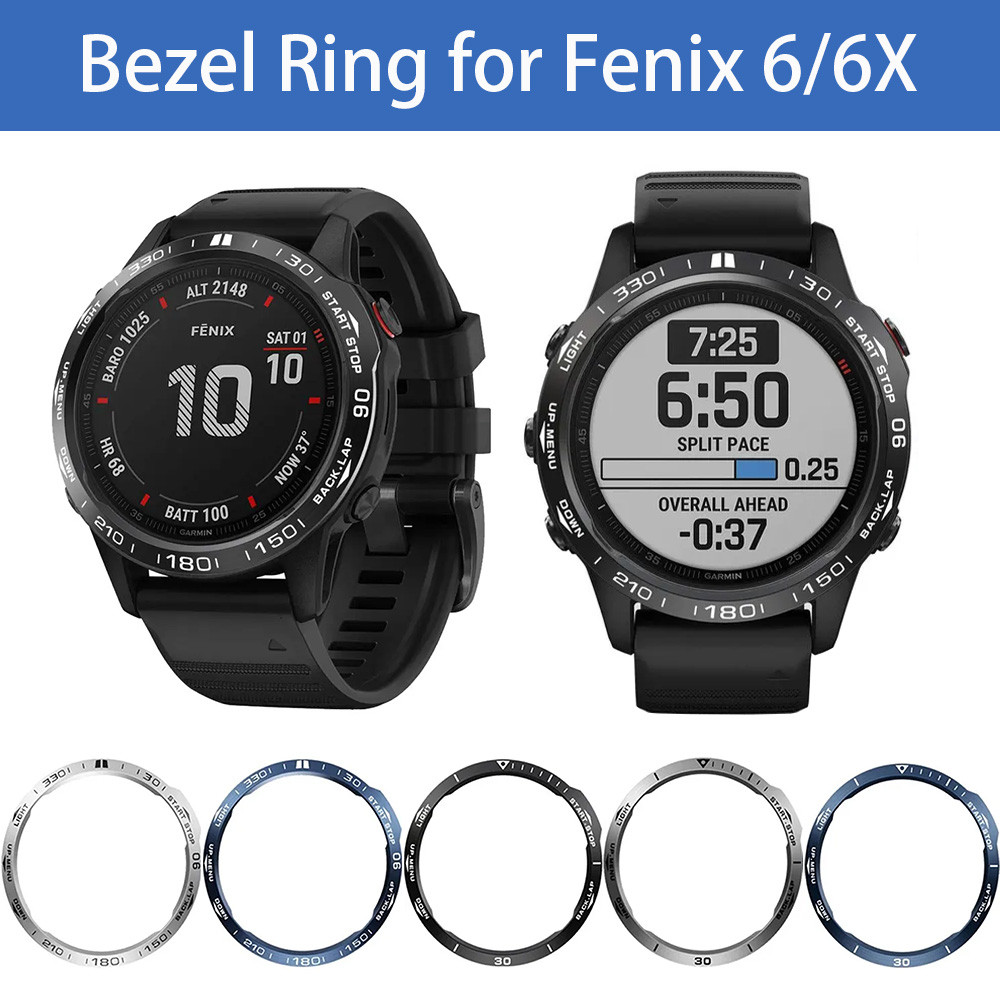 Wat Bezel Ring Styling for Garmin Fenix 6 6X Anti-Collision Metal Stainless Steel Timezone Racing Sp