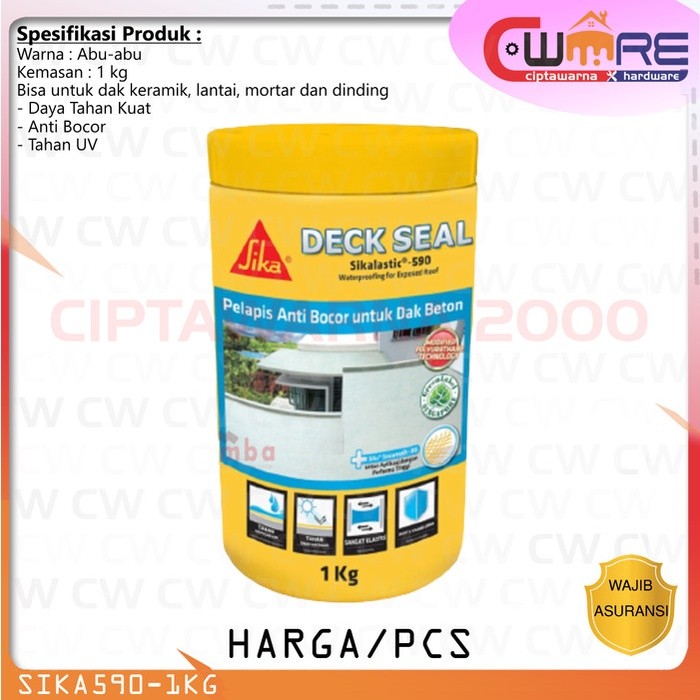 Sika Cat Dak Beton Lantai Dinding Atap Cor Kuat Anti Bocor Waterproof 1 Kg - CWTT