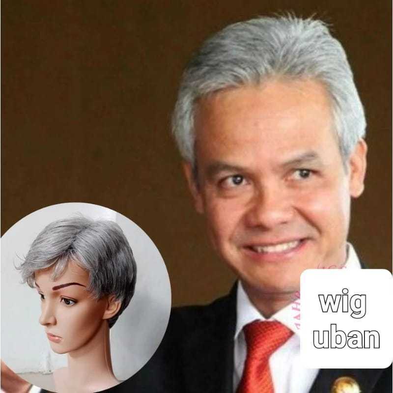 Wig lakilaki wig uban wig bapak wig pria wig grey  wig cowo