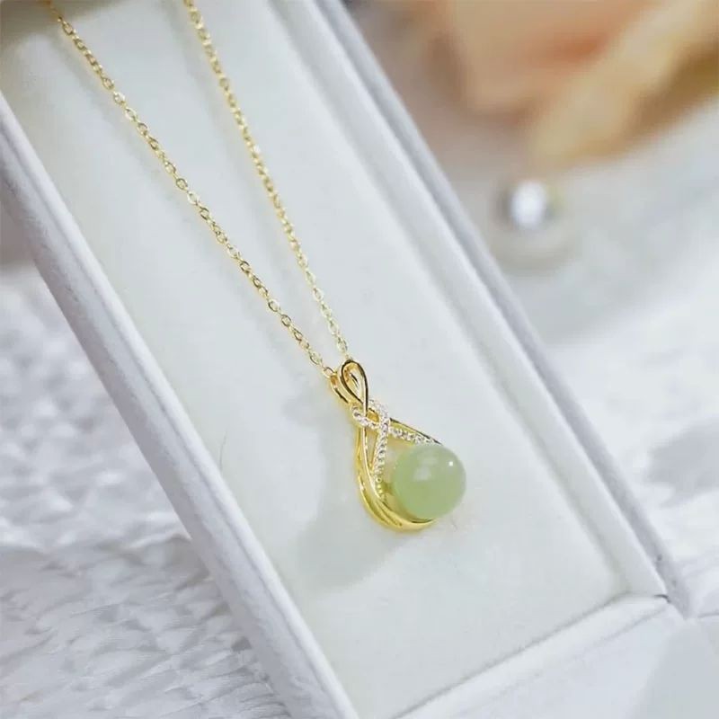 ARTZ kalung titanium fashion liontin bulat hijau besar Bahan Titanium Asli Anti Karat