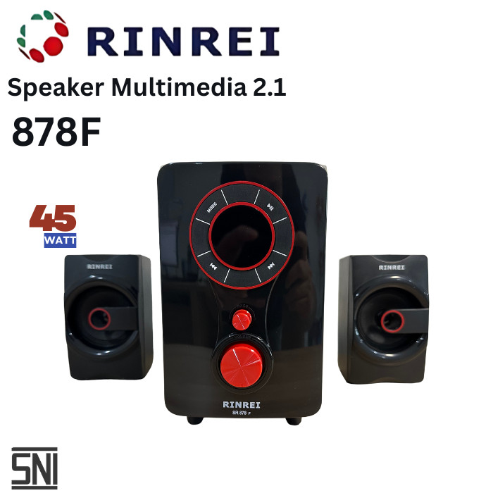 Rinrei Speaker Bluetooth Multimedia 2.1 45W SR 878F FM Radio SD Card USB Remote (A)