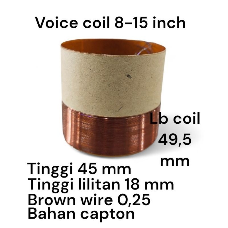 spul sepul spool spol voice coil speaker 8 10 12 15 inch acr fabulous canon audax diameter lubang 49