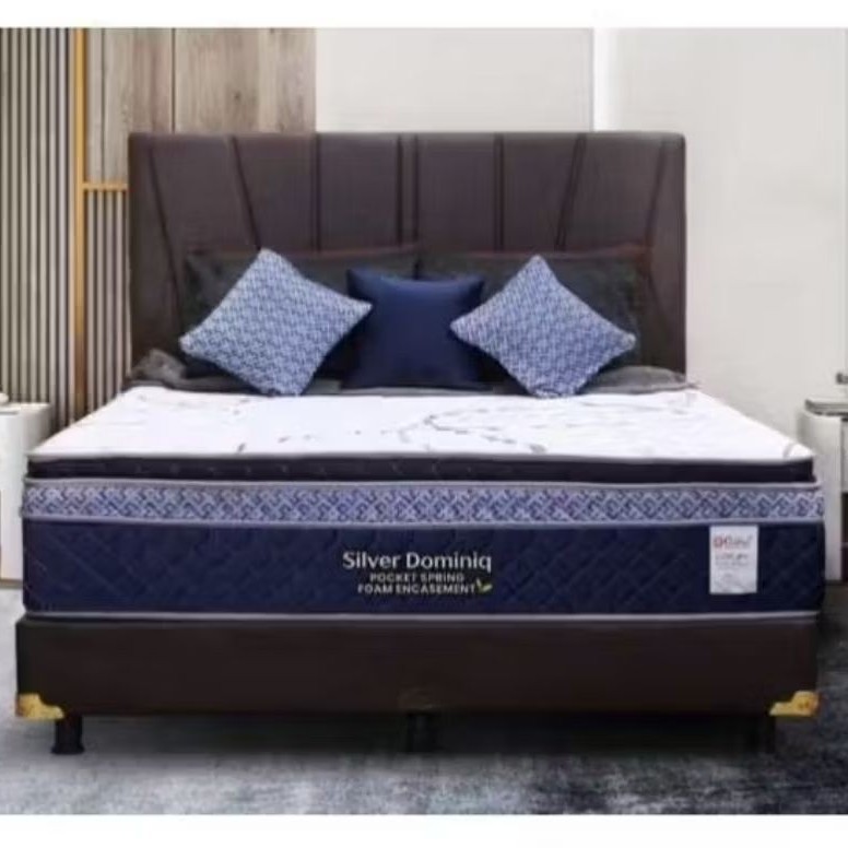 PROMO SALE Set Springbed Central Full Set Silver Dominiq Pocket - SURABAYA / SIDOARJO