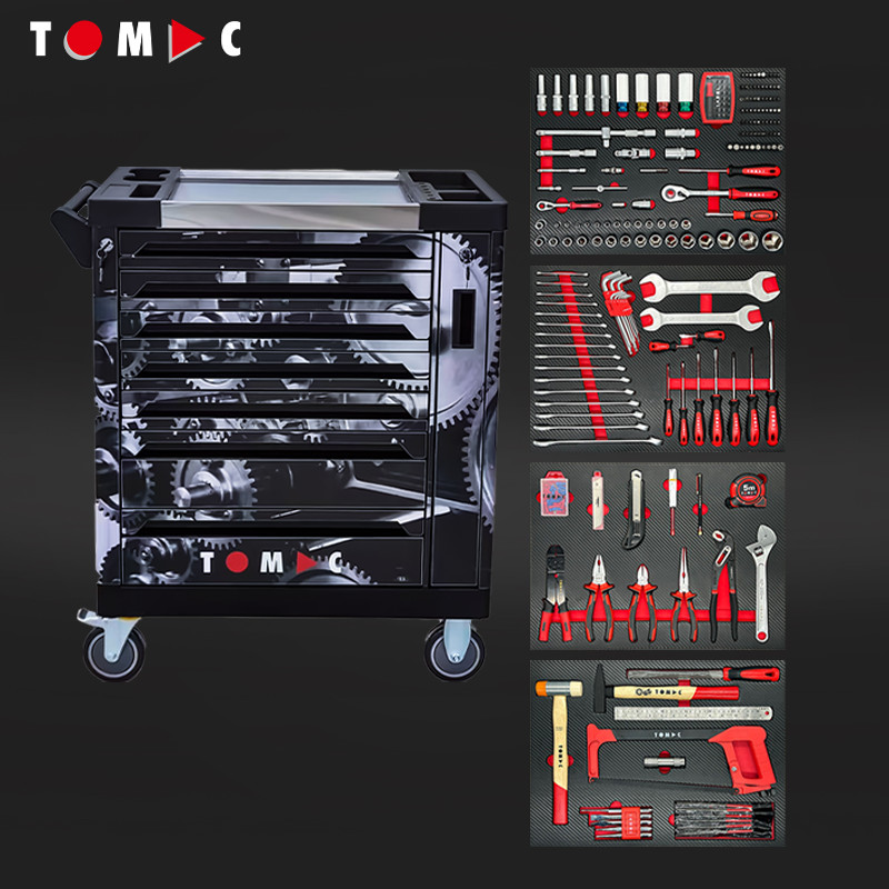 TOMAC Tool Cabinet With Tools Professional Garage Truck Tools Box Heavy  Cabinet With 8 Drawers 410p