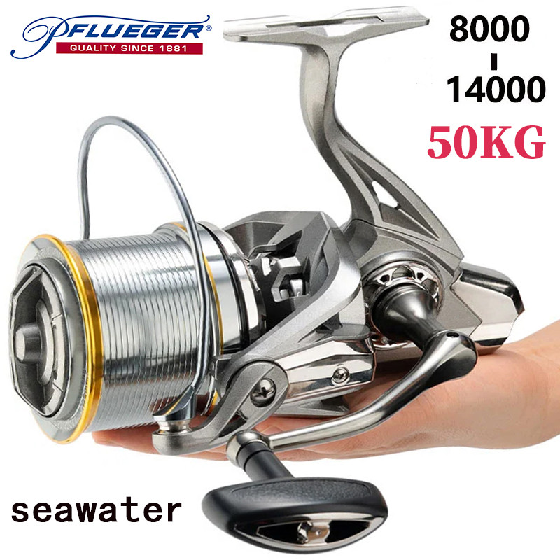 Pflueger 50KG Big Spinning Fishing Reel 7000-8000 9000 10000 14000 Deep sea fishing Coating anti-cor