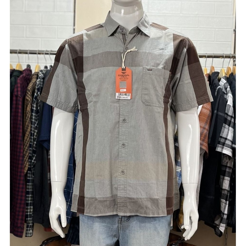 Promo Cuci Gudang KEMEJA PRIA HEM COWO LAKI2 CARDINAL CASUAL LENGAN PENDEK