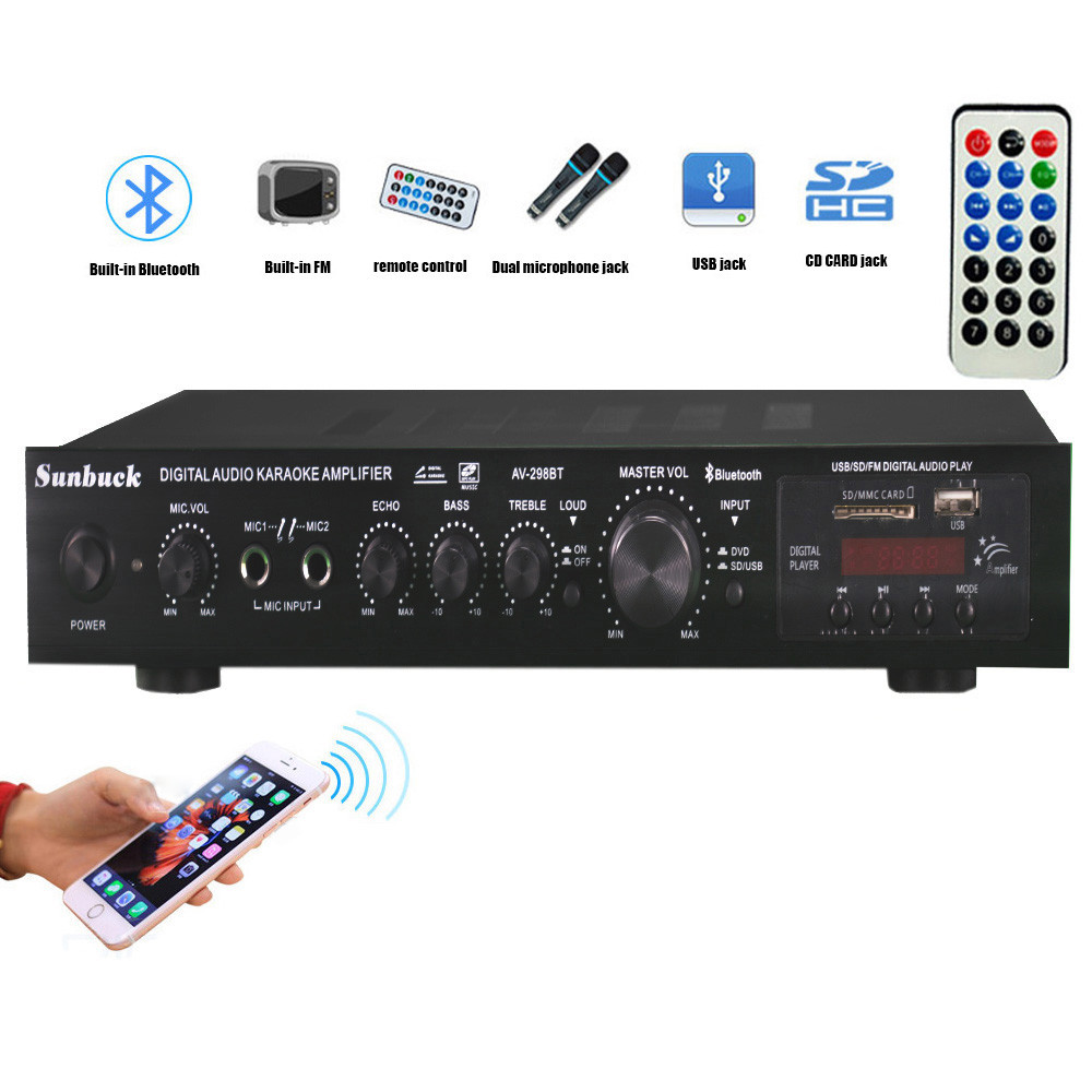 AIYIMA SMSL Bluetooth Remote Control 5.1 Stereo HiFi Amp Surround gital Sound Amplifier Auo Speaker 