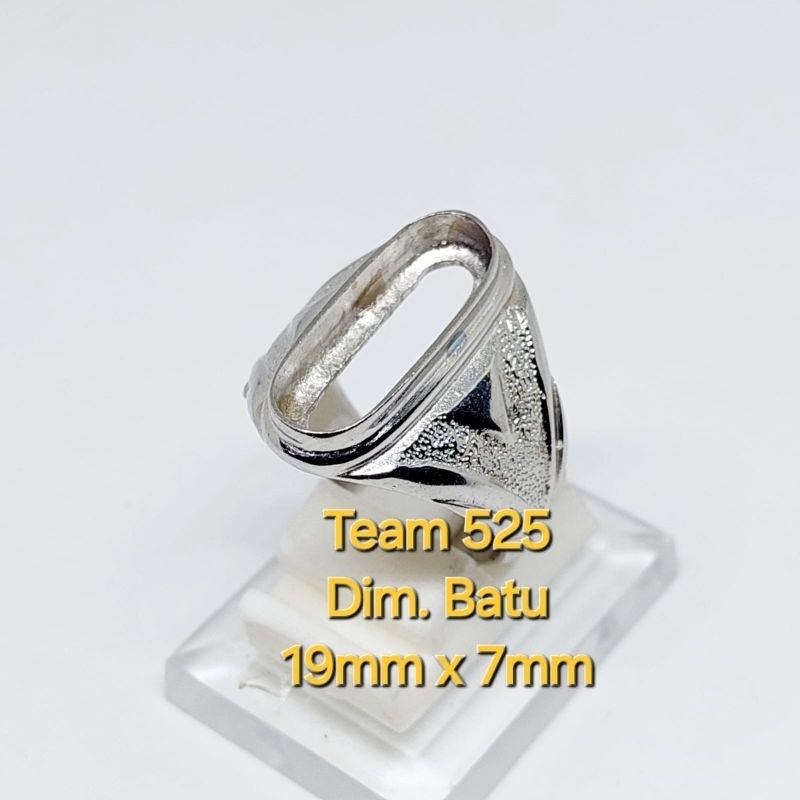 Ring emban alpaka super dim 19x7 tanam lonjong / melintang pengikat ring cincin batu akik eceran kod