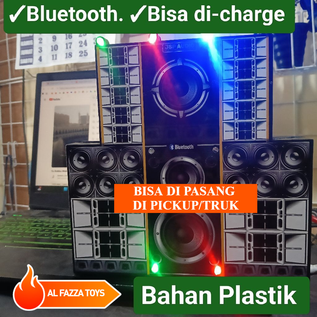 Support Bluetooth Sound System Horeg Sound Mini Musik Lampu Oke Gas Miniatur Jumbo