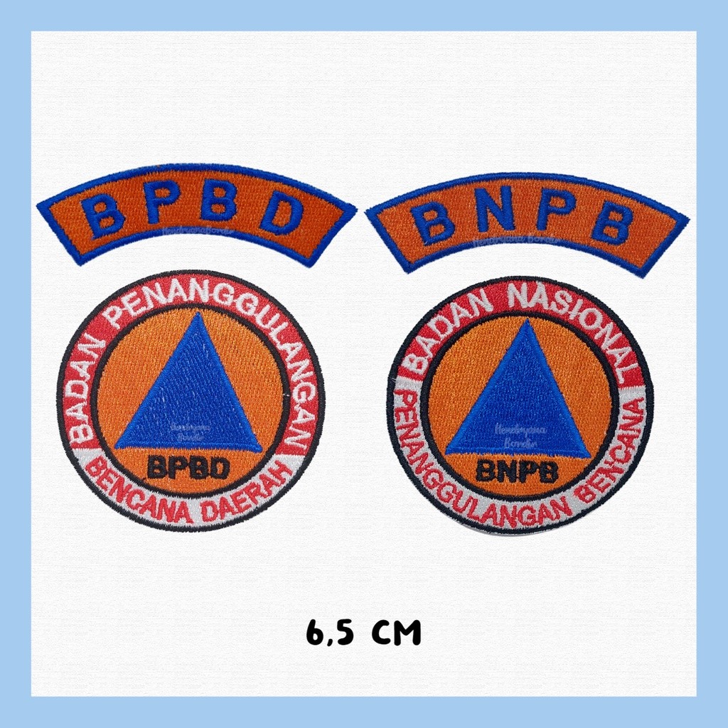 PB34 Bordir Logo Lokasi BPBD / BNPB / Badan Penanggulangan Bencana 6,5cm